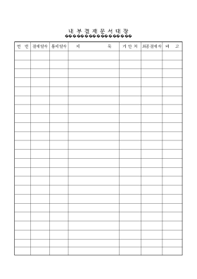 내부결재문서대장 내부결재문서대장